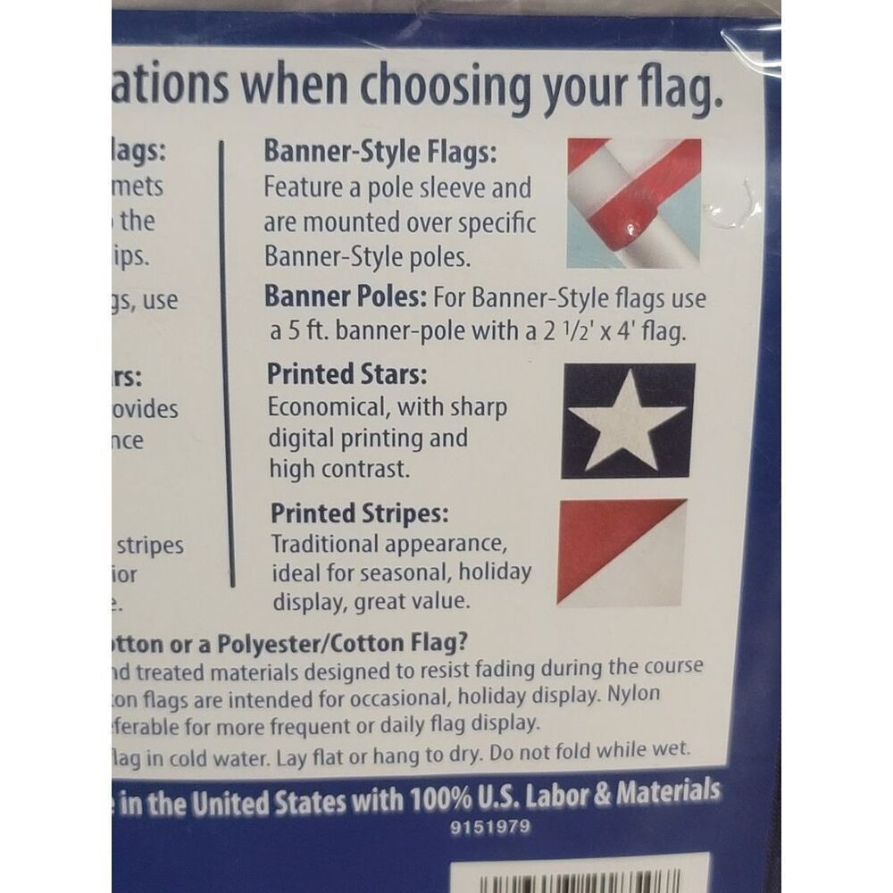 Annin Nylon US Banner, 2 1/2 FT x 4 FT (New) #A52 - Picture 6 of 6